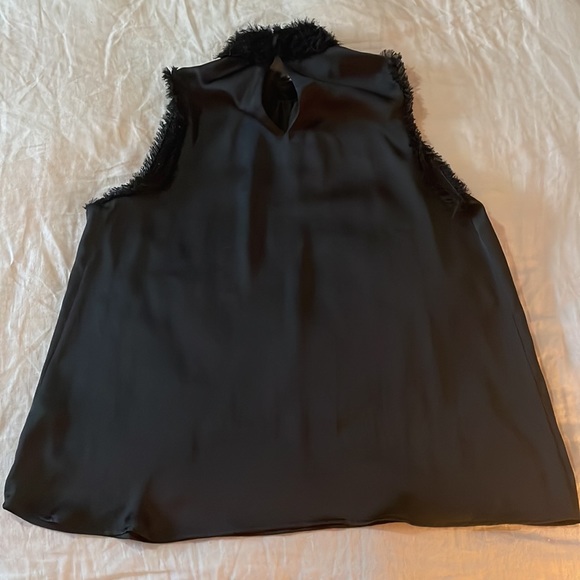 Zara Flowy Dressy Black Tank with Ruffle Collar sz XS - Picture 5 of 6